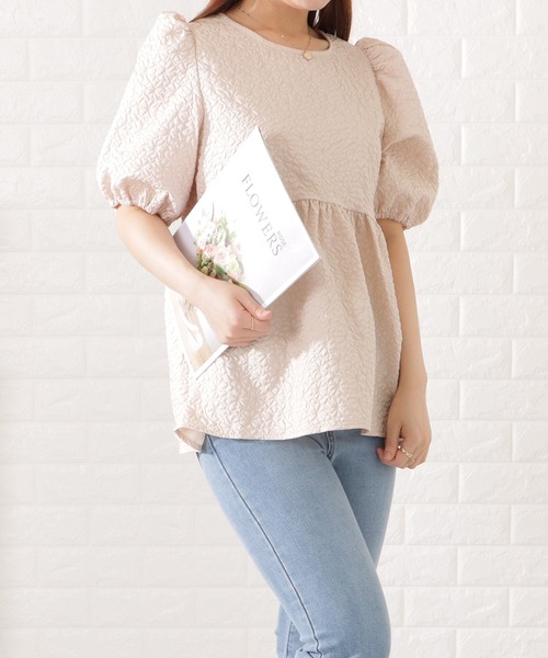 Lace Ladies(レースレディース)の「ふくれジャカードペプラムプルオーバー(シャツ/ブラウス・レディース・ベージュ/ブラック/ホワイト/ブルーグレー・FREE/S)」の18枚目の写真