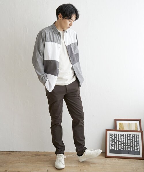 ikka(イッカ)の「オックスブロックス切り替えシャツ(シャツ/ブラウス・メンズ・グレー/ホワイト/ネイビー・S/M/L/XL)」の8枚目の写真