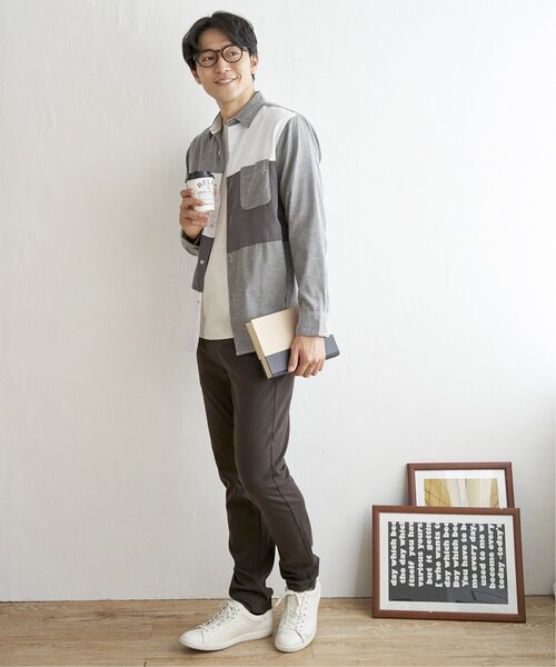 ikka(イッカ)の「オックスブロックス切り替えシャツ(シャツ/ブラウス・メンズ・グレー/ホワイト/ネイビー・S/M/L/XL)」の9枚目の写真