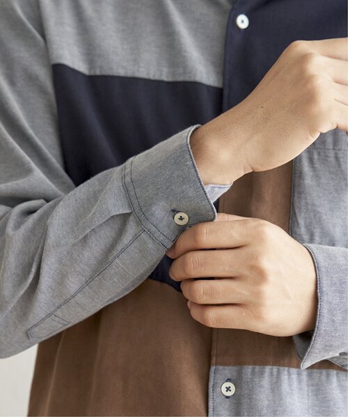 ikka(イッカ)の「オックスブロックス切り替えシャツ(シャツ/ブラウス・メンズ・グレー/ホワイト/ネイビー・S/M/L/XL)」の13枚目の写真