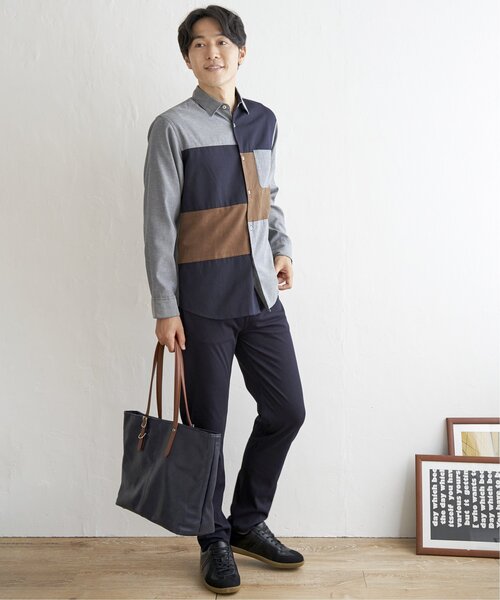 ikka(イッカ)の「オックスブロックス切り替えシャツ(シャツ/ブラウス・メンズ・グレー/ホワイト/ネイビー・S/M/L/XL)」の5枚目の写真