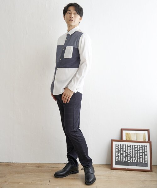 ikka(イッカ)の「オックスブロックス切り替えシャツ(シャツ/ブラウス・メンズ・グレー/ホワイト/ネイビー・S/M/L/XL)」の6枚目の写真