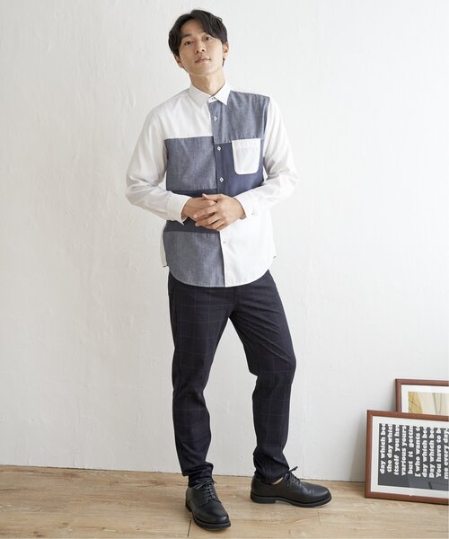 ikka(イッカ)の「オックスブロックス切り替えシャツ(シャツ/ブラウス・メンズ・グレー/ホワイト/ネイビー・S/M/L/XL)」の7枚目の写真