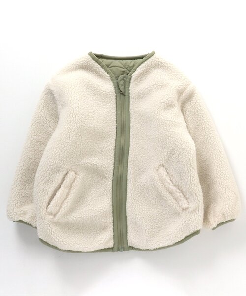 apres les cours（アプレレクール）の「【洗える・2Way】リバーシブルボアジャケット（ブルゾン・キッズ・ピンク/アイボリー/カーキ・120/80/130/100/110/90/140）」の20枚目の写真