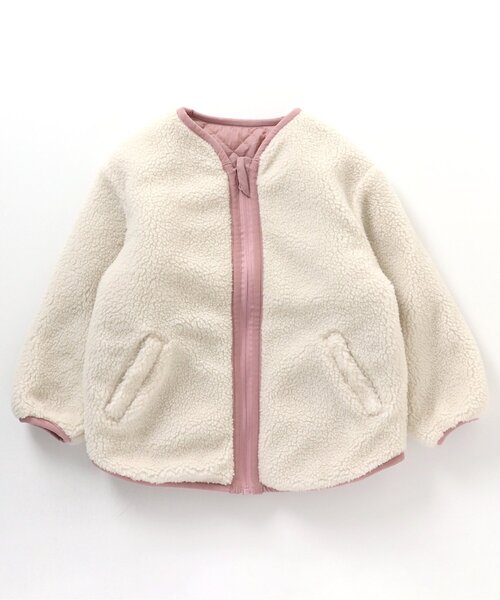 apres les cours（アプレレクール）の「【洗える・2Way】リバーシブルボアジャケット（ブルゾン・キッズ・ピンク/アイボリー/カーキ・120/80/130/100/110/90/140）」の18枚目の写真