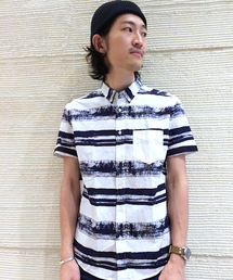 CIAOPANIC TYPY | 綿麻半袖ハンドボーダーシャツ(シャツ/ブラウス)