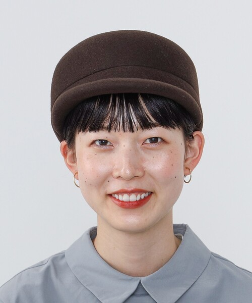 BEAMS HEART（ビームスハート）の「BEAMS HEART / フェルト キャスケット（キャスケット・レディース・ブラック/ダークブラウン・FREE）」の3枚目の写真