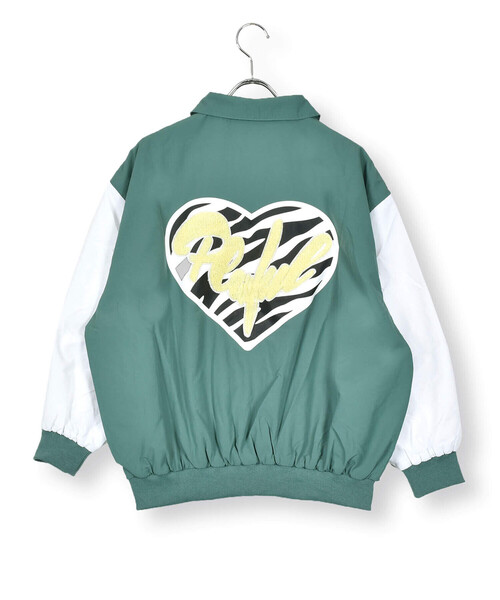 ZIDDY（ジディ）の「【 ニコ☆プチ 掲載 】サガラ刺繍バイカラースタジャン(130~160cm)（スタジャン・キッズ・ブラック/グリーン・150cm/160cm/130cm/140cm）」の22枚目の写真