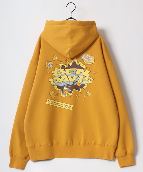 BEN DAVIS（ベンデイビス）の「BEN DAVIS/ベンデイビス BREAK THE WALL HOODIE/オーバーサイズ 裏起毛 バックプリント ロゴ ワンポイント刺繍 スウェット パーカー（パーカー・メンズ・オートミール/ブラック/ブラウン/イエロー・M/L/XL）」の16枚目の写真