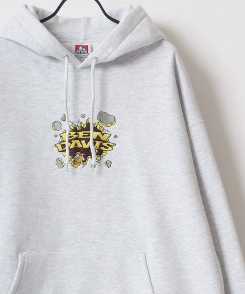 BEN DAVIS（ベンデイビス）の「BEN DAVIS/ベンデイビス BREAK THE WALL HOODIE/オーバーサイズ 裏起毛 バックプリント ロゴ ワンポイント刺繍 スウェット パーカー（パーカー・メンズ・オートミール/ブラック/ブラウン/イエロー・M/L/XL）」の7枚目の写真