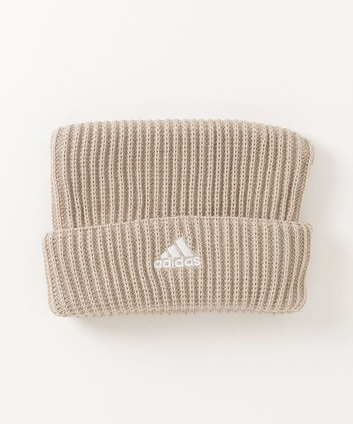 adidas（アディダス）の「adidas/アディダス キッズ ニットキャップ ビーニー キャットイヤー 猫耳 ロゴ リブ ニット 234011604（ニットキャップ/ビーニー・キッズ・ブラック/ホワイト/ベージュ・FREE）」の3枚目の写真