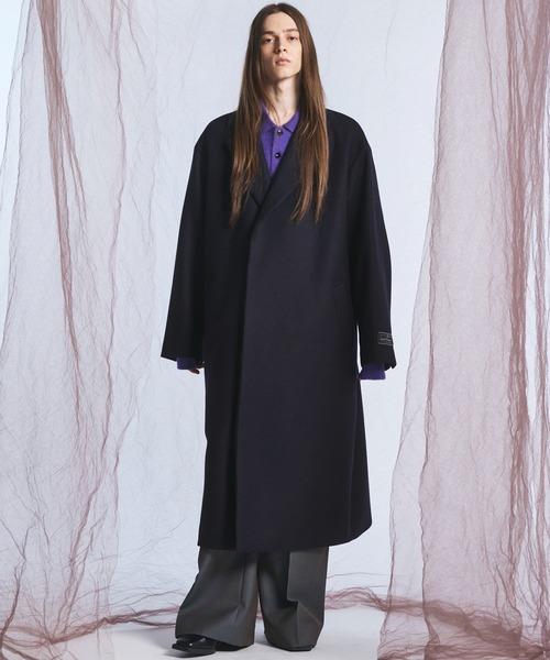MAISON SPECIAL(メゾンスペシャル)の「《UNISEX》スーパー140プライムオーバーメルトンチェスターコート/Super140s Prime-Over Melton Chesterfield Coat【MAISON SPECIAL/メゾンスペシャル】(チェスターコート・メンズ・チャコールグレー/ブラック/ネイビー/ブラウン・0/1/2)」の12枚目の写真