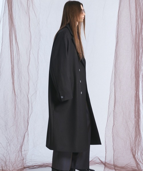 MAISON SPECIAL(メゾンスペシャル)の「《UNISEX》スーパー140プライムオーバーメルトンチェスターコート/Super140s Prime-Over Melton Chesterfield Coat【MAISON SPECIAL/メゾンスペシャル】(チェスターコート・メンズ・チャコールグレー/ブラック/ネイビー/ブラウン・0/1/2)」の17枚目の写真