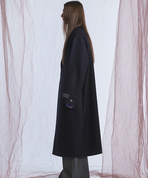 MAISON SPECIAL(メゾンスペシャル)の「《UNISEX》スーパー140プライムオーバーメルトンチェスターコート/Super140s Prime-Over Melton Chesterfield Coat【MAISON SPECIAL/メゾンスペシャル】(チェスターコート・メンズ・チャコールグレー/ブラック/ネイビー/ブラウン・0/1/2)」の20枚目の写真