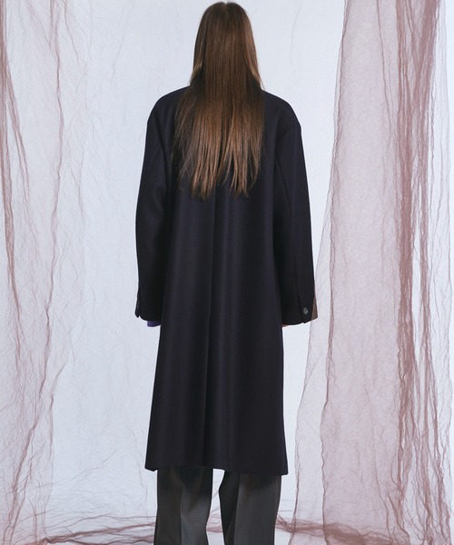 MAISON SPECIAL(メゾンスペシャル)の「《UNISEX》スーパー140プライムオーバーメルトンチェスターコート/Super140s Prime-Over Melton Chesterfield Coat【MAISON SPECIAL/メゾンスペシャル】(チェスターコート・メンズ・チャコールグレー/ブラック/ネイビー/ブラウン・0/1/2)」の21枚目の写真