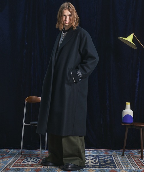 MAISON SPECIAL(メゾンスペシャル)の「《UNISEX》スーパー140プライムオーバーメルトンチェスターコート/Super140s Prime-Over Melton Chesterfield Coat【MAISON SPECIAL/メゾンスペシャル】(チェスターコート・メンズ・チャコールグレー/ブラック/ネイビー/ブラウン・0/1/2)」の10枚目の写真