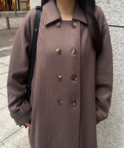 junoah（ジュノア）の「ダブルロングトレンチコート（トレンチコート・レディース・アイボリー/モカ/ブラック・MEDIUM/X-LARGE/LARGE）」の12枚目の写真