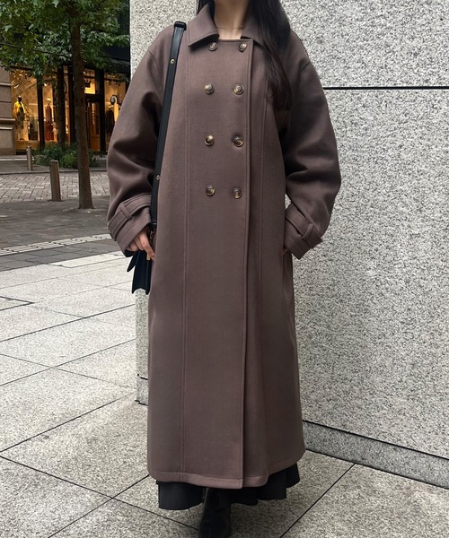 junoah（ジュノア）の「ダブルロングトレンチコート（トレンチコート・レディース・アイボリー/モカ/ブラック・MEDIUM/X-LARGE/LARGE）」の14枚目の写真
