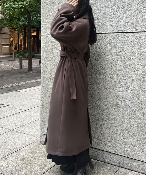 junoah（ジュノア）の「ダブルロングトレンチコート（トレンチコート・レディース・アイボリー/モカ/ブラック・MEDIUM/X-LARGE/LARGE）」の15枚目の写真
