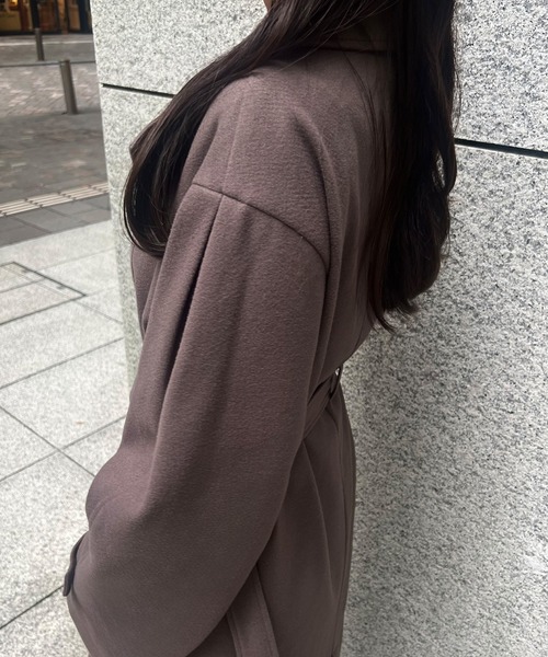 junoah（ジュノア）の「ダブルロングトレンチコート（トレンチコート・レディース・アイボリー/モカ/ブラック・MEDIUM/X-LARGE/LARGE）」の16枚目の写真