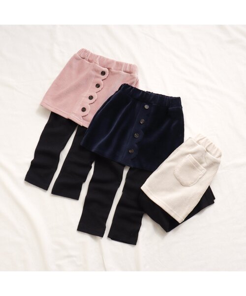 apres les cours（アプレレクール）の「スカラップスカッツ（スカート・キッズ・ピンク/ネイビー/キナリ・80/90/100/110/120/130）」の10枚目の写真