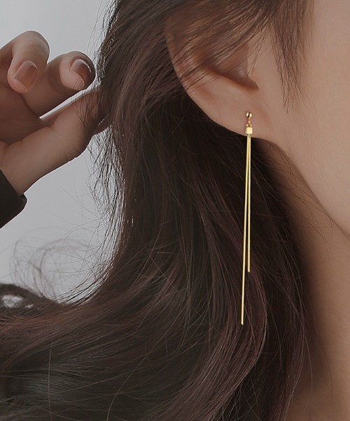 【関税なし】HOBBS ホッブス saffie ドロップ ピアス B-イヤリングタイプ) アンカーピアス シルバー ステンレス