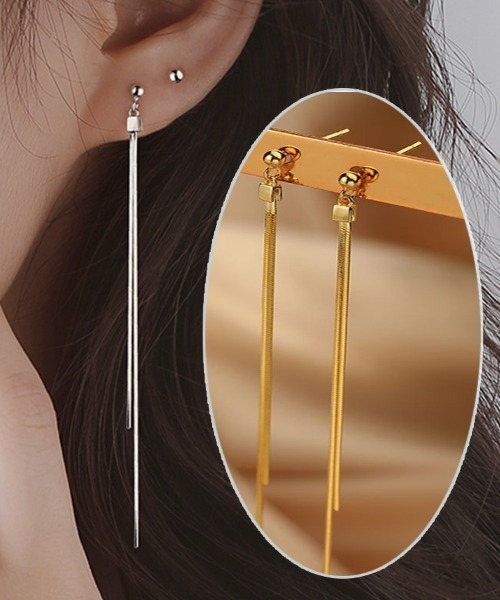 【関税なし】HOBBS ホッブス saffie ドロップ ピアス セール】メタルタッセルドロップピアス(ピアス(両耳用