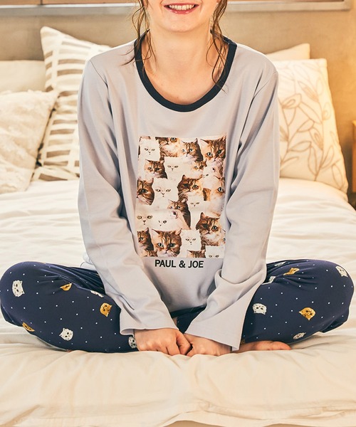 PAUL&JOE（ポールアンドジョー）の「【PAUL&JOE】ヌネット＆ジプシー（all over cat）プリント　ロングTシャツ（ルームウェア/パジャマ・レディース・ホワイト/サックスブルー/アイボリー・M/L）」の10枚目の写真