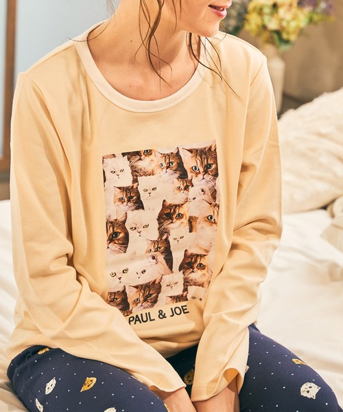 PAUL&JOE（ポールアンドジョー）の「【PAUL&JOE】ヌネット＆ジプシー（all over cat）プリント　ロングTシャツ（ルームウェア/パジャマ・レディース・ホワイト/サックスブルー/アイボリー・M/L）」の11枚目の写真