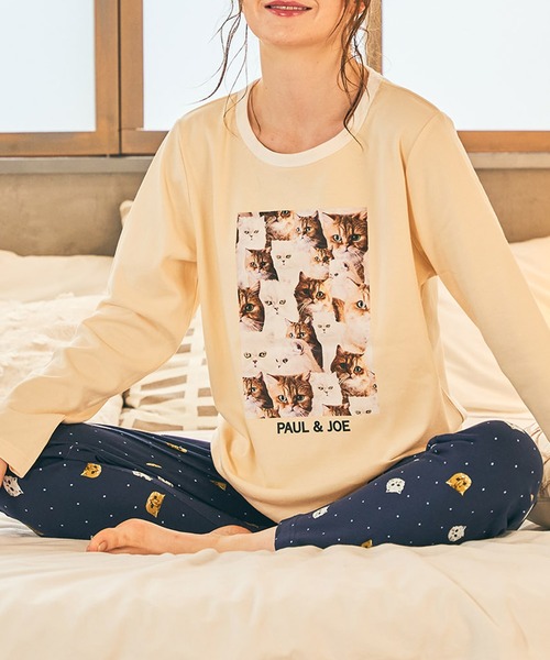 PAUL&JOE（ポールアンドジョー）の「【PAUL&JOE】ヌネット＆ジプシー（all over cat）プリント　ロングTシャツ（ルームウェア/パジャマ・レディース・ホワイト/サックスブルー/アイボリー・M/L）」の17枚目の写真