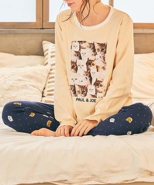 PAUL&JOE（ポールアンドジョー）の「【PAUL&JOE】ヌネット＆ジプシー（all over cat）プリント　ロングTシャツ（ルームウェア/パジャマ・レディース・ホワイト/サックスブルー/アイボリー・M/L）」の18枚目の写真