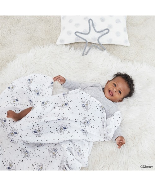 aden + anais essentials（エイデンアンドアネイエッセンシャルズ）の「スワドル 2枚入り ｜ ディズニーベビーコレクション（おくるみ・キッズ・ライトピンク/ピンク/ホワイト×グレー・FREE）」の11枚目の写真