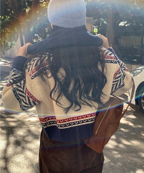 Vipoa（ヴィポア）の「RETRO NORDIC ZIP UP KNIT CARDIGAN（カーディガン/ボレロ・レディース・アイボリー・FREE）」の17枚目の写真