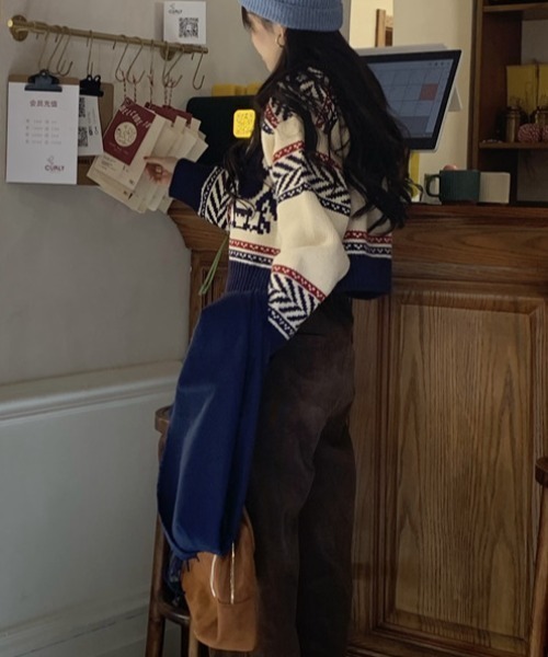 Vipoa（ヴィポア）の「RETRO NORDIC ZIP UP KNIT CARDIGAN（カーディガン/ボレロ・レディース・アイボリー・FREE）」の21枚目の写真