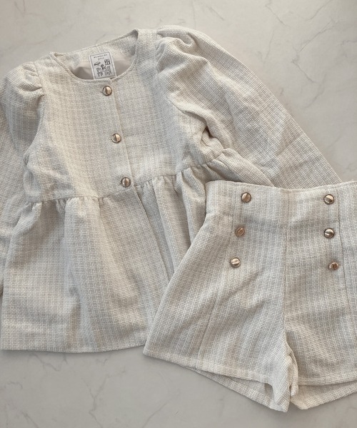 AS KNOW AS plus（アズノゥアズプラス）の「☆ぺプラムノーカラーツイードジャケット　セットアップ可能（ノーカラージャケット・レディース・オフホワイト/ブラック・FREE）」の17枚目の写真