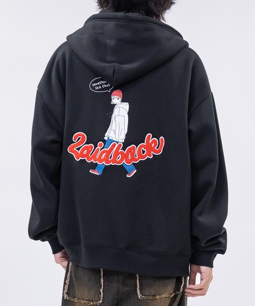 Red Cap Girl（レッドキャプガール）の「【a-r】〔Red Cap Girl/レッドキャップガール〕バックサテン刺繍 フルジップ ビッグパーカー（パーカー・メンズ・ネイビー/ダークグレー/アッシュグレー/ダークグリーン/ブラック/グレー系その他/オレンジ/ホワイト/アイボリー/ホワイト系/ブラック系その他/グレー系/ワインレッド/ダークブルー/ブラック系・MEDIUM/LARGE）」の6枚目の写真