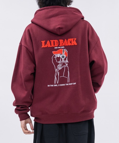 Red Cap Girl（レッドキャプガール）の「【a-r】〔Red Cap Girl/レッドキャップガール〕バックサテン刺繍 フルジップ ビッグパーカー（パーカー・メンズ・ネイビー/ダークグレー/アッシュグレー/ダークグリーン/ブラック/グレー系その他/オレンジ/ホワイト/アイボリー/ホワイト系/ブラック系その他/グレー系/ワインレッド/ダークブルー/ブラック系・MEDIUM/LARGE）」の14枚目の写真