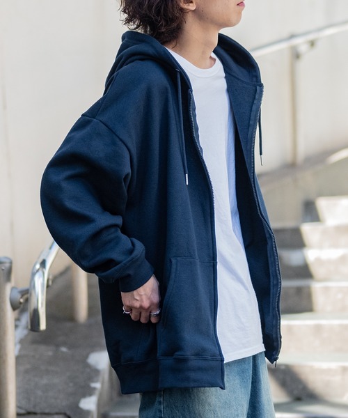 Red Cap Girl（レッドキャプガール）の「【a-r】〔Red Cap Girl/レッドキャップガール〕バックサテン刺繍 フルジップ ビッグパーカー（パーカー・メンズ・ネイビー/ダークグレー/アッシュグレー/ダークグリーン/ブラック/グレー系その他/オレンジ/ホワイト/アイボリー/ホワイト系/ブラック系その他/グレー系/ワインレッド/ダークブルー/ブラック系・MEDIUM/LARGE）」の20枚目の写真