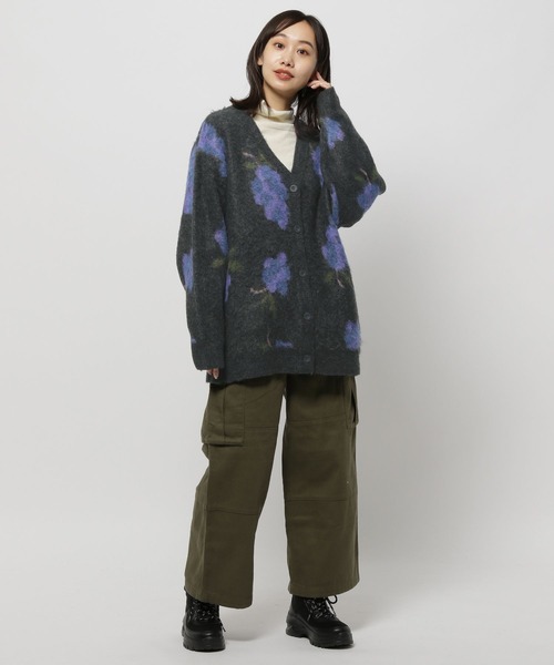 niko and...（ニコアンド）の「アソートモチーフ起毛Vカーディガン（カーディガン/ボレロ・レディース・チャコール/ブラック/アイボリー・FREE）」の12枚目の写真