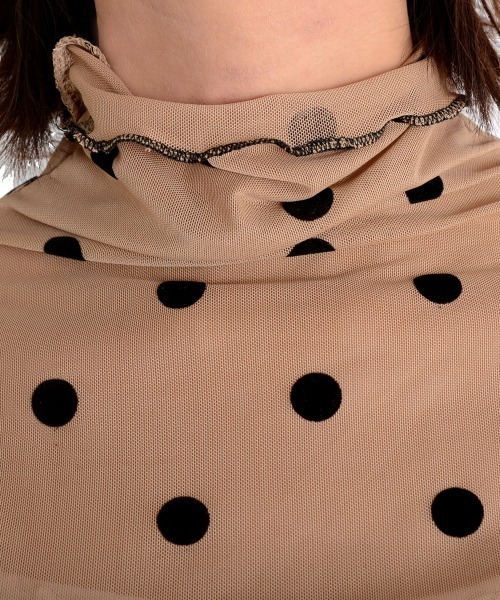 セール】【i-dare】ドット 水玉 メロウフリル シースルー シアー