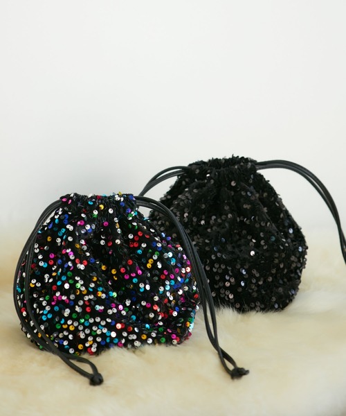 VIS（ビス）の「きらきらスパンコール巾着バッグ（ハンドバッグ・レディース・その他/シルバー系その他2/ブラック系その他・FREE）」の19枚目の写真