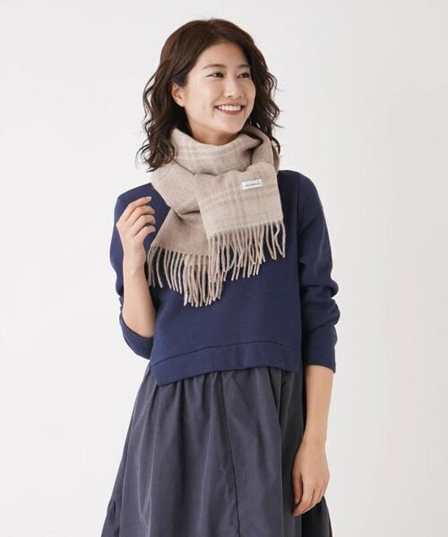 en recre（アンレクレ）の「リバーシブルマフラー（マフラー・レディース・ベージュ/ライトブラウン/ブルー/カーキ・FREE）」の11枚目の写真