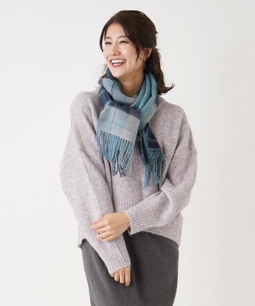 en recre（アンレクレ）の「リバーシブルマフラー（マフラー・レディース・ベージュ/ライトブラウン/ブルー/カーキ・FREE）」の12枚目の写真