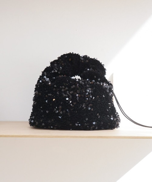 flower（フラワー）の「スパンコールハンドバッグ（ハンドバッグ・レディース・ブラック・FREE）」の8枚目の写真