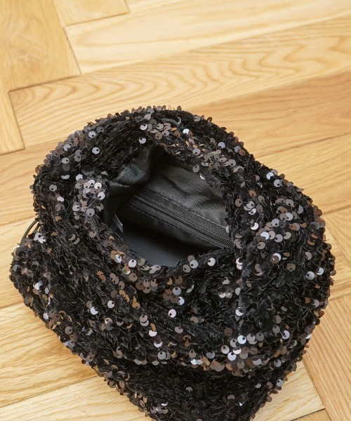 flower（フラワー）の「スパンコールハンドバッグ（ハンドバッグ・レディース・ブラック・FREE）」の6枚目の写真