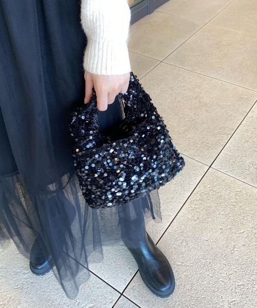 スパンコールハンドバッグ（ハンドバッグ）｜flower（フラワー）