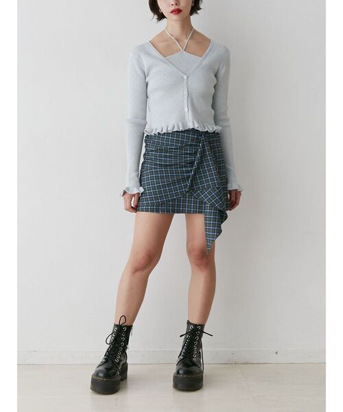 jouetie(ジュエティ)の「アシメフリルミニスカート(スカート・レディース・グリーン/ピンク/ブラック・MEDIUM)」の7枚目の写真