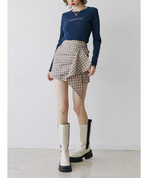 jouetie(ジュエティ)の「アシメフリルミニスカート(スカート・レディース・グリーン/ピンク/ブラック・MEDIUM)」の5枚目の写真