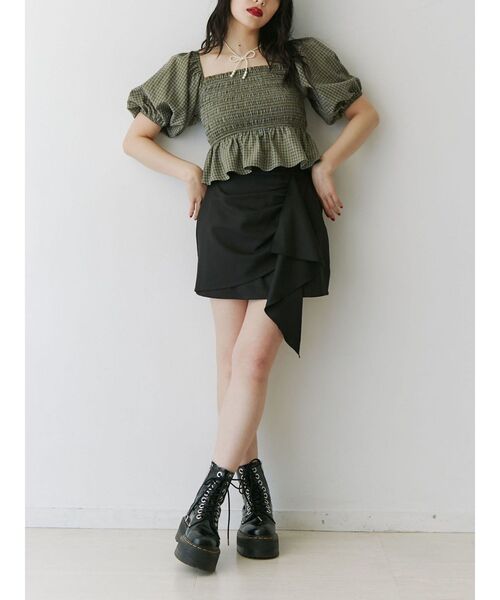 jouetie(ジュエティ)の「アシメフリルミニスカート(スカート・レディース・グリーン/ピンク/ブラック・MEDIUM)」の9枚目の写真