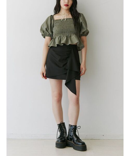 jouetie(ジュエティ)の「アシメフリルミニスカート(スカート・レディース・グリーン/ピンク/ブラック・MEDIUM)」の10枚目の写真